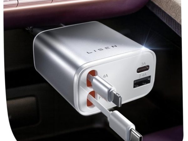 LISEN Retractable Car Charger only $11.99!